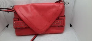 Nicole Miller Red Faux Leather W/ Foldover Flap Crossbody Purse - Picture 1 of 8