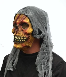 Skull Halloween Mask Zombie Walking Dead Realistic Latex Costume Mask - Picture 1 of 7