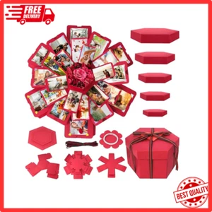 Explosion Gift Box Surprise Picture Love DIY Scrapbooking Accessories Album Red - Picture 1 of 7