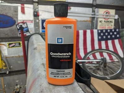Limpiador de manos GM Goodwrench de colección botella lata aceite neumático letrero Foto 1 de 4