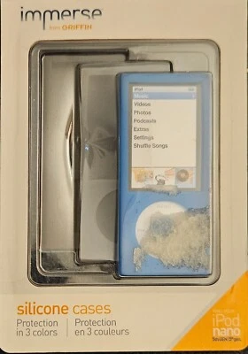 Immerse From Griffin 3 Pack Silicone Cases For iPod Nano 5th Gen. Packing Marked - Image 1 of 4