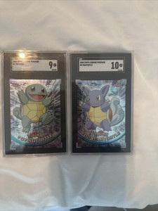 Squirtle Topps Chrome T.V SGC 9 Mint 2000 Pokemon, WARTORTLE SGC 10