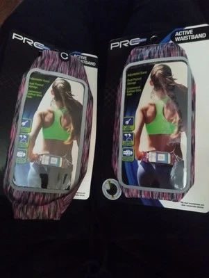 Lot of 2 Pro Strength Active Waistband  Adjustable Band Phone Storage Workout - Image 1 of 2