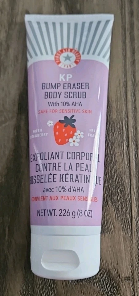 First Aid Beauty KP Bump Eraser Body Scrub W/ 10% AHA Fresh Strawberry ~ 8 oz - Image 1 of 2