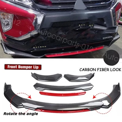 For Mitsubishi Outlander Carbon Fiber Style Front Bumper Lip Spoiler Body Kits Foto 1 de 4