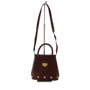 Ferragamo Burgund Handtasche Ochsenblut Gold Hardware Crossbody 9 x 10 Purse - Bild 1 von 12