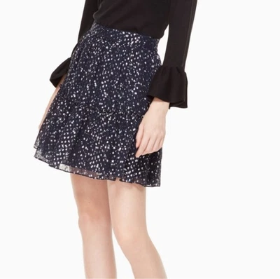 NWT Kate Spade Silk Skirt Night Sky Lurex Dot/Star Bright Size 8 Formal Fairy - Image 1 of 4