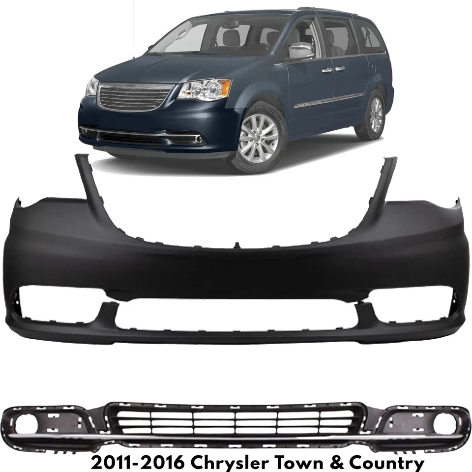 Cubierta de parachoques delantero fascia y parrilla inferior para Chrysler Town & Country 2011-2016 Foto 1 de 4