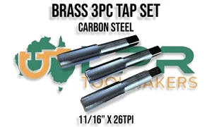 Brass 11/16 x 26TPI  *inc Taper Intermaite & Plug Tap set  - Picture 1 of 2