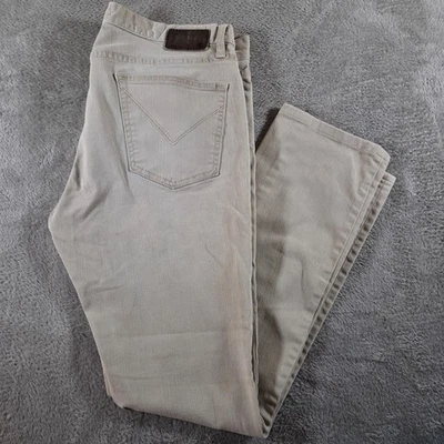 John Varvatos USA Jeans Mens 34 Beige Wright Skinny Button Fly Denim Pants - Image 1 of 4