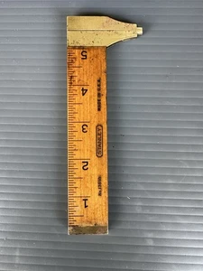 Regla de pinza de boj Stanley # 136 1/2 de colección. Publicidad. Bonita pátina - Imagen 1 de 9