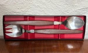 DKF Lundtofte Danish Mid Century Modern Salad Servers Serving Utensils Scandi - Picture 1 of 8