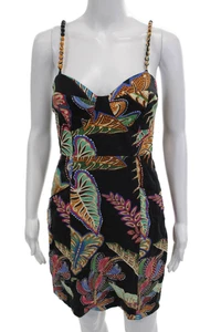 Farm Rio Damen Mini Sommerkleid schwarz geblümt Viskose ärmellos Größe L - Bild 1 von 7