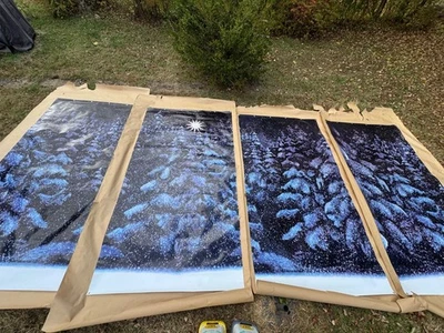 Telones de fondo de fotografía de vinilo 16'w x 8'h - Escena de nieve de invierno Foto 1 de 3