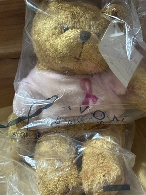 Oso de peluche Avon vintage cruzado contra el cáncer de mama sellado 6 pulgadas Foto 1 de 4