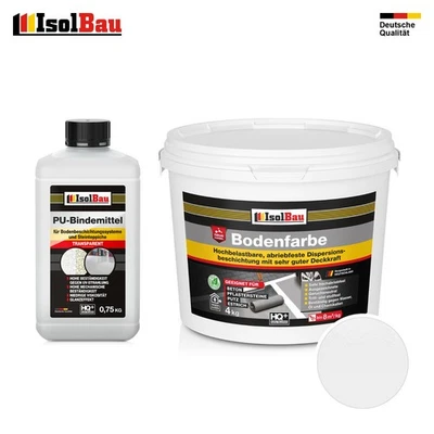 IsolBau 2K-PU Bodenbeschichtung 4 kg Weiss Betonfarbe Bodenfarbe Garage