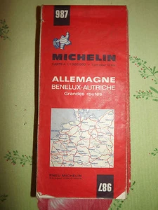 Carte michelin 987 allemagne benelux autiche grandes routes 1972 - Imagen 1 de 1