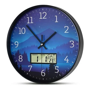 Wall Clock 12 Inch Dial Non-Ticking Silent Wall Clocks Battery Operated Analo... - Picture 1 of 8