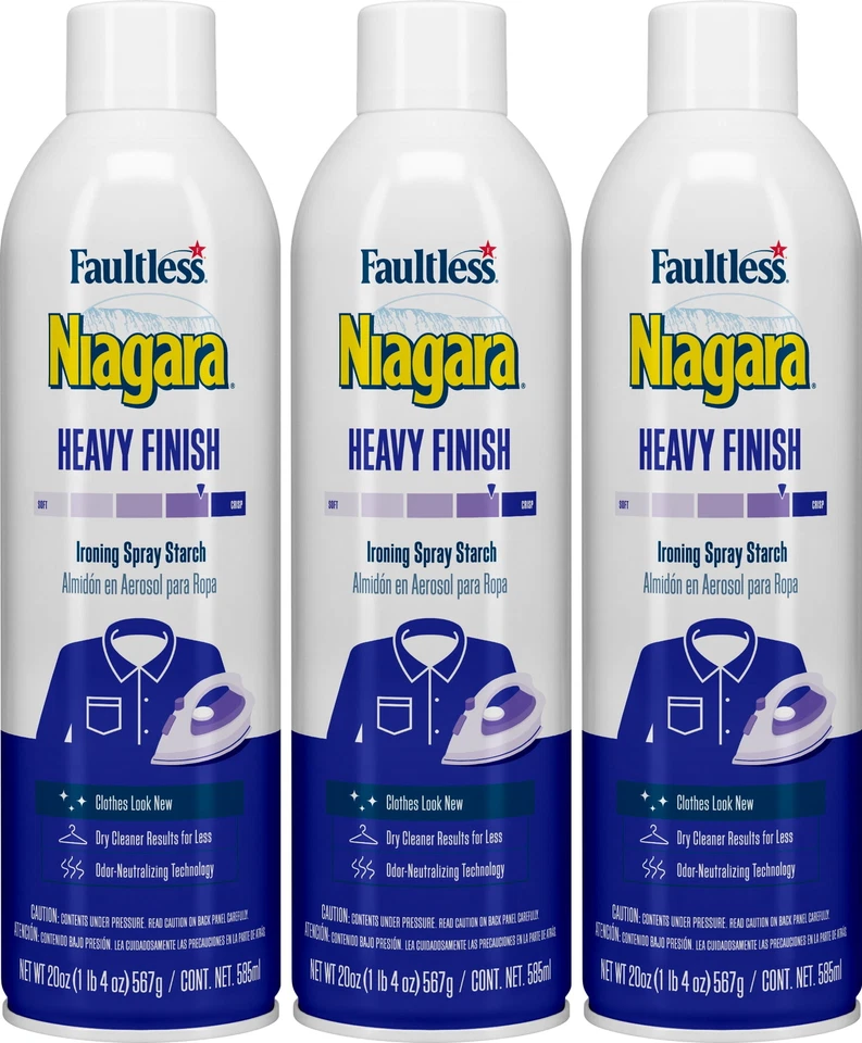 Faultless Niagara Heavy Finish Ironing Spray Starch 3 Pack