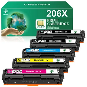 206A W2110X 206X Toner Set For HP Color Laserjet Pro MFP M283fdw M283cdw Lot - Picture 1 of 12