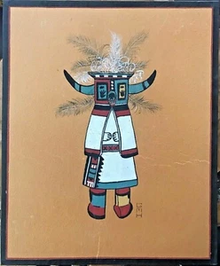 Original HONAU Bear Kachina Hopi Gouache Watercolor Painting by Gene Meany Hodge - Picture 1 of 5
