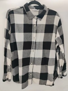 Klassisches Flanellhemd Damen Old Navy Größe XXL schwarz-weiß Baumwolle kariert - Bild 1 von 10