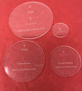 Acrylic Circle Quilting Template Set (set of 4) (1", 2", 3", 4") - Picture 1 of 1