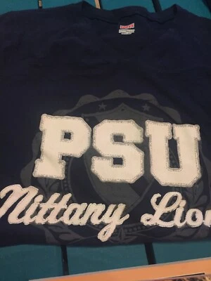 Camiseta lateral unisex para adultos Penn State XL azul y blanco usada solo unas pocas X’s Foto 1 de 4