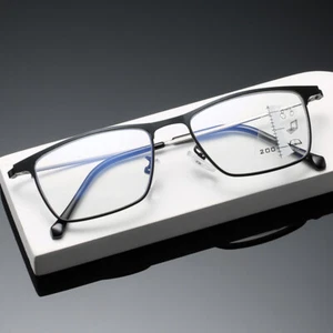 Titanium full frame progressive multifocal glasses anti blue ray reading glasses - Picture 1 of 10