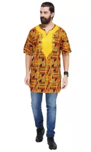 African Gold Embroidered Dashiki Shirt - Picture 1 of 4