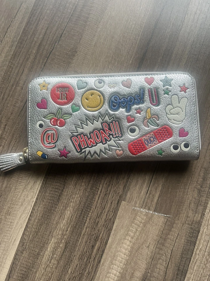 Cartera Larga Anya Hindmarch Georgiana Emoji Pegatinas Cremallera Astilla Foto 1 de 4