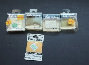 Mokuba Ribbon Embroidery Lot of 4 + Bucilla white lurex green yellow See photos - Picture 1 of 4