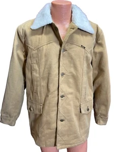 NOS Mens L Vtg 70s Lee Storm Rider Jacket Coat Faux Suede & Sherpa Western Cut - Picture 1 of 10
