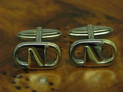 925 Argento Sterling Gemelli/Parzialmente Dorato / Vero Argento / 8,4g - Immagine 1 di 3