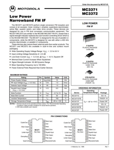 MC3371P Low Power Narrow Band FM IF Motorola Dip Package - Imagen 1 de 1