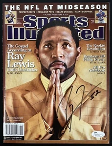 Ray Lewis Signed Sports Illustrated 11/13/06 No Label Ravens Autograph HOF JSA - Picture 1 of 5