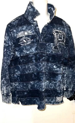 Camisa de mezclilla lavada tie dye PRPS Goods & Co rara para hombre Foto 1 de 4