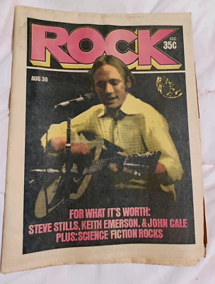 ROCK NEWSPAPER RARE Aug 1971 Stephen Stills Keith Emerson John Cale VG No LP1 Foto 1 de 2