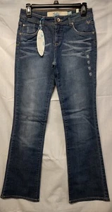 JUSTICE GIRLS 16 REGULAR BOOT CUT SIMPLY LOW BLUE JEANS 5 POCKETS NWT. - Picture 1 of 12