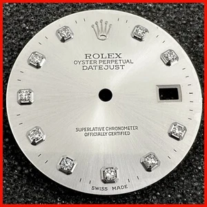 GENUINE ROLEX DIAMONDS SILVER DIAL FOR DATEJUST QUICK SET 16234, 116234 #346 - Picture 1 of 5