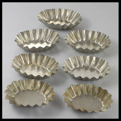 Vintage Silber Metall Backen Muffins Kekse Kuchenformen Ringe Set Stern Sonne Blume - Bild 1 von 3