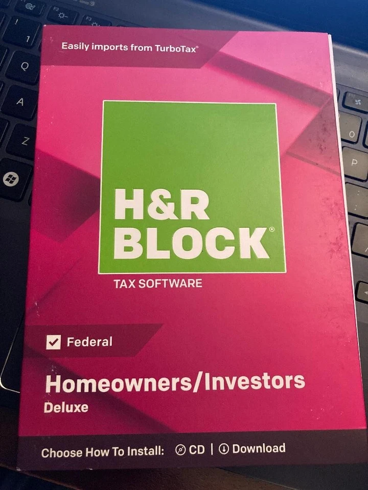2018 H&R Block turbo DELUXE Federal Tax Cut New sealed CD in Box formerly TaxCut - Image 1 of 2