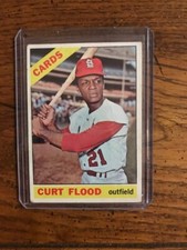 Curt Flood 1966 Topps Baseball Card