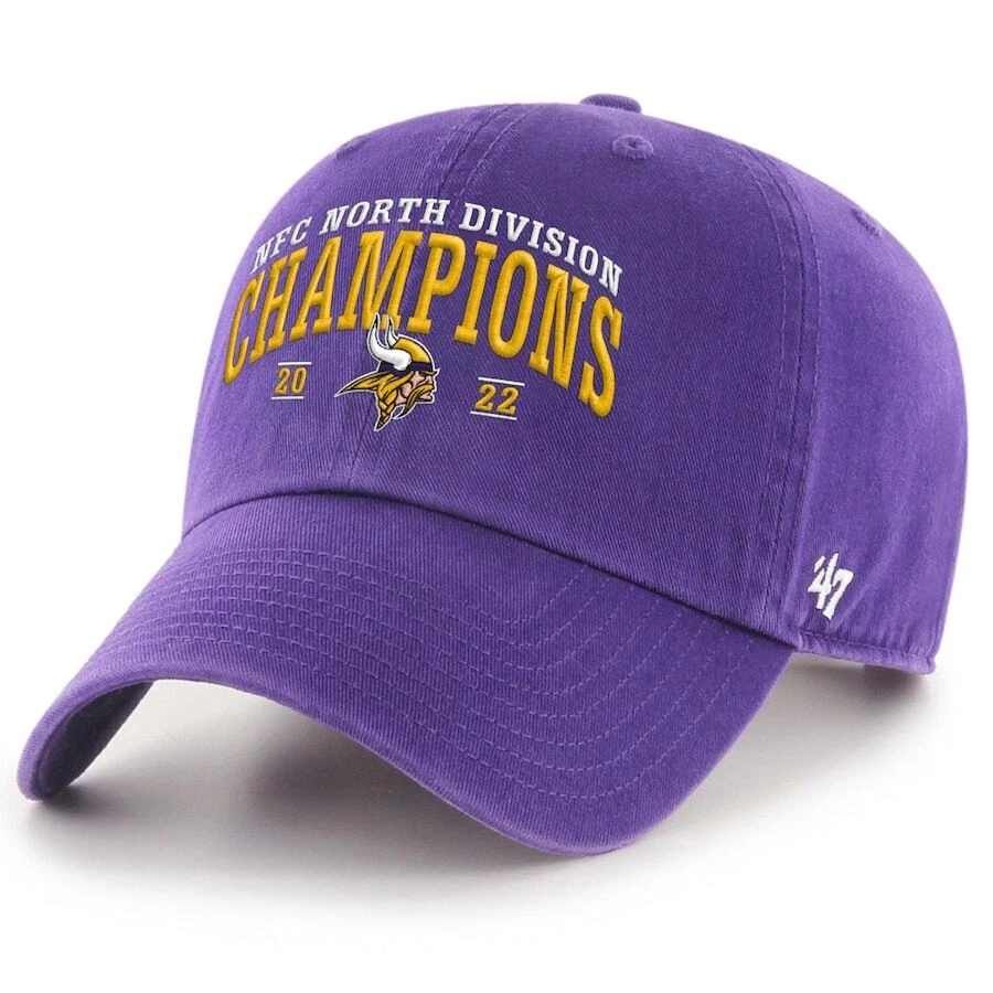 Minnesota Vikings 47 Purple 2022 NFC Division Champs NFL Football Adjustable Hat