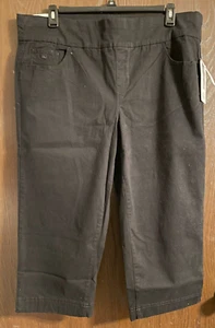 Gloria Vanderbilt Damen schwarz Amanda Schlankmacher Panel Pull-On Caprihose 18W-Neu mit Etikett - Bild 1 von 2