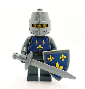 Castle French Fleur de Lis Templar Knight made with real LEGO® Minifigure - Imagen 1 de 4