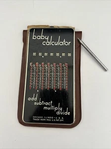 CALCOLATRICE BAMBINO VINTAGE MACCHINA AGGIUNTA COMPLETA DI STILO + SUPPORTO - Foto 1 di 10