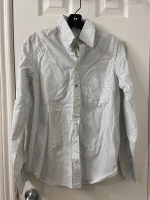 Dosa Cotton White Blue Shirt Sz 1 - Image 1 of 4