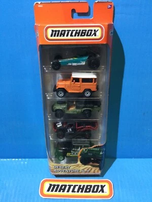 2010 MATCHBOX 5 PACK DESERT ADVENTURE NO.9 TOYOTA LAND CRUISER JEEP WRANGLER - Image 1 of 4