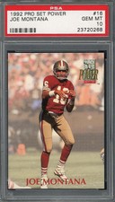 Joe Montana 1992 Pro Set Power Football Card #16 Graded PSA 10